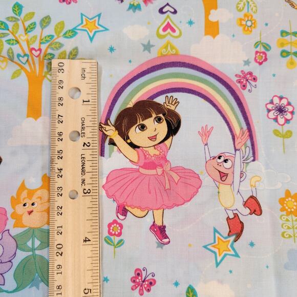 Cotton Fabric Dora Dancing With Rainbow N Trees 2011 Springs Creative 43” x 44” - Picture 3 of 13
